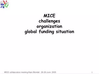 MICE challenges organization global funding situation