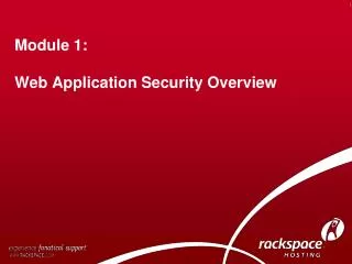 Module 1: Web Application Security Overview