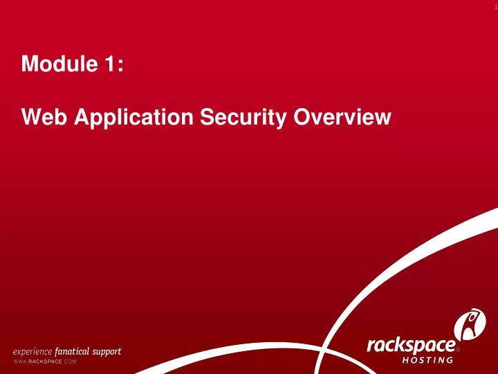 module 1 web application security overview