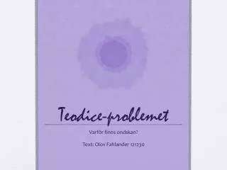 teodice problemet