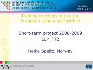 Training teachers to use the European Language Portfolio