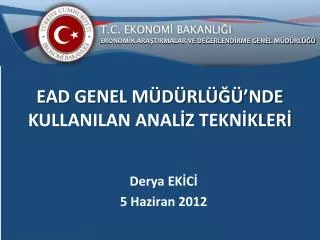 ead genel m d rl nde kullanilan anal z tekn kler
