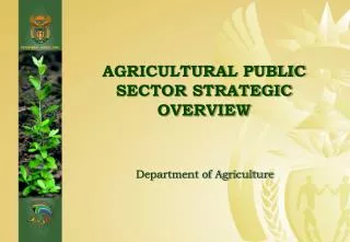 AGRICULTURAL PUBLIC SECTOR STRATEGIC OVERVIEW