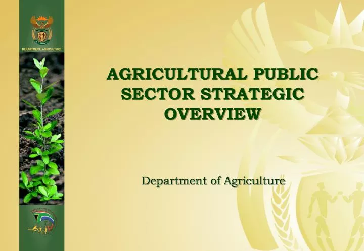 agricultural public sector strategic overview