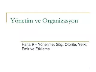 y netim ve organizasyon