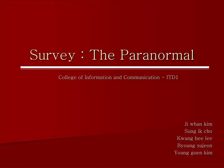 survey the paranormal