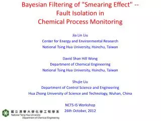 Bayesian Filtering of &quot;Smearing Effect&quot; -- Fault Isolation in Chemical Process Monitoring