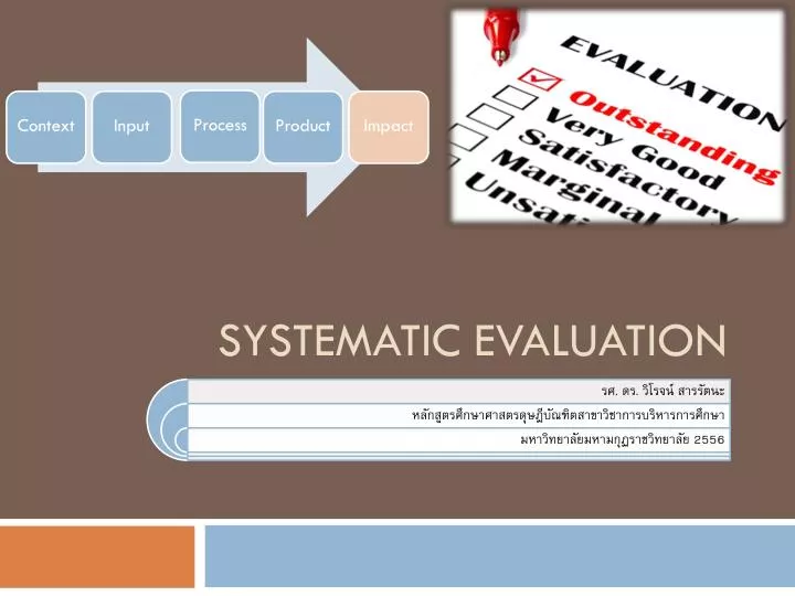 systematic evaluation