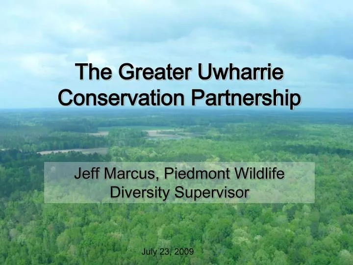 the greater uwharrie conservation partnership