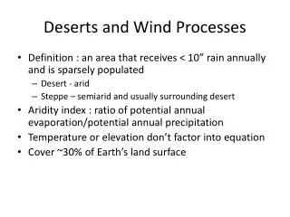 Deserts and Wind Processes