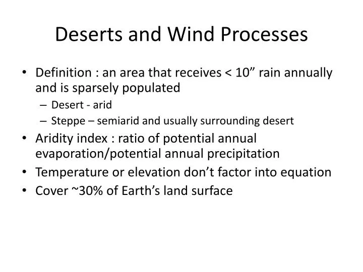 deserts and wind processes