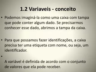 1 2 variaveis conceito