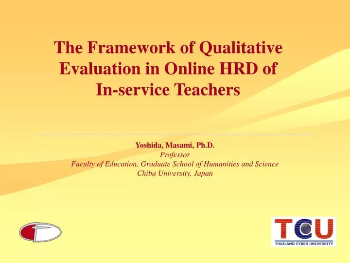 the framework of qualitative evaluation in online hrd of in service teachers