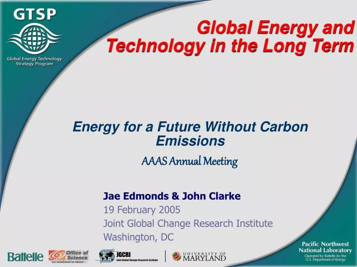 global energy and technology in the long term