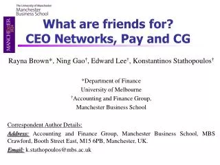 What are friends for? CEO Networks, Pay and CG