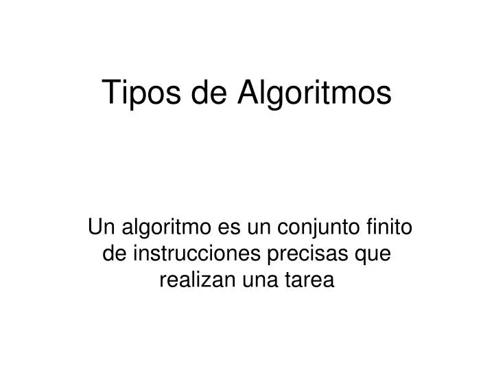 tipos de algoritmos