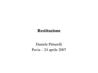 restituzione