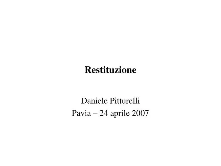 restituzione