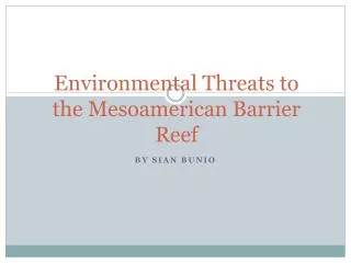 Environmental Threats to the Mesoamerican Barrier Reef
