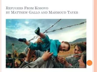 Refugees From Kosovo by Matthew Gallo and Mahmoud Tayeb