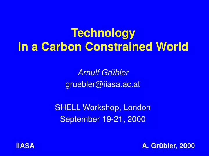 technology in a carbon constrained world