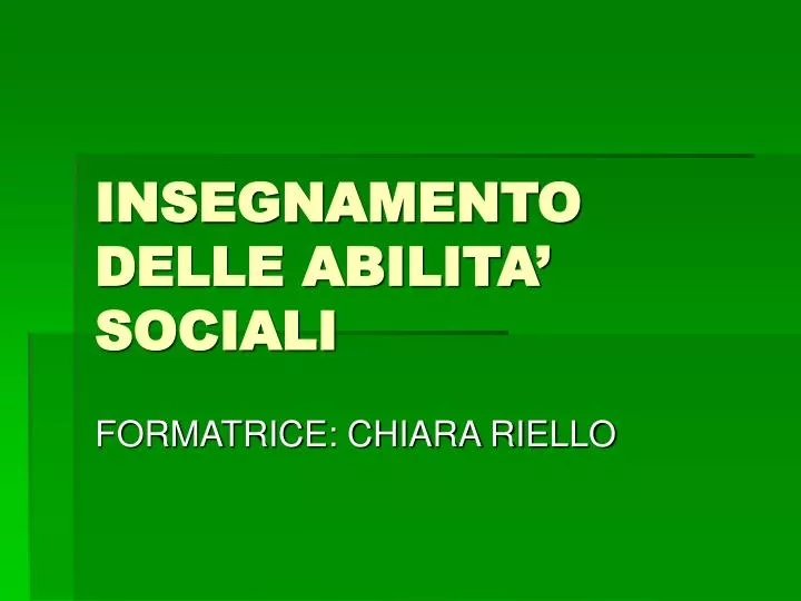 insegnamento delle abilita sociali