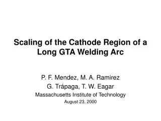 Scaling of the Cathode Region of a Long GTA Welding Arc