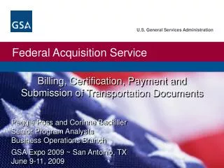 Billing, Certification, Payment and Submission of Transportation Documents