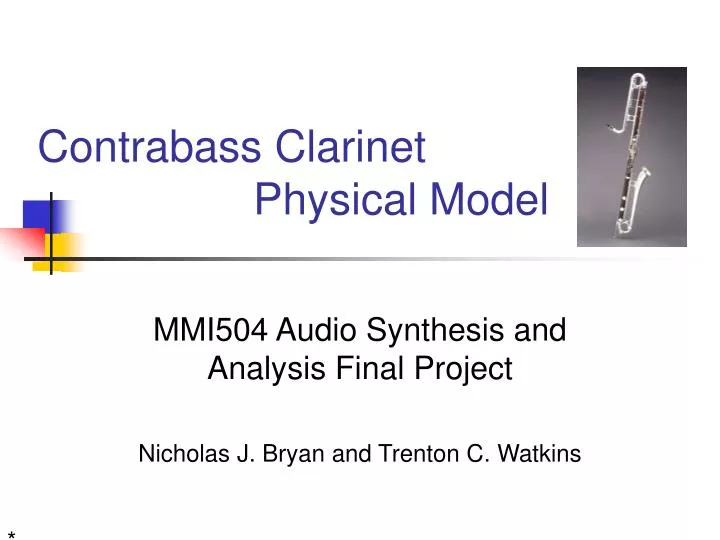 contrabass clarinet physical model