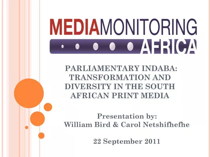 parliamentary indaba transformation and diversity in the south african print media