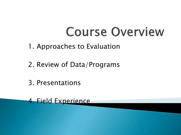 course overview