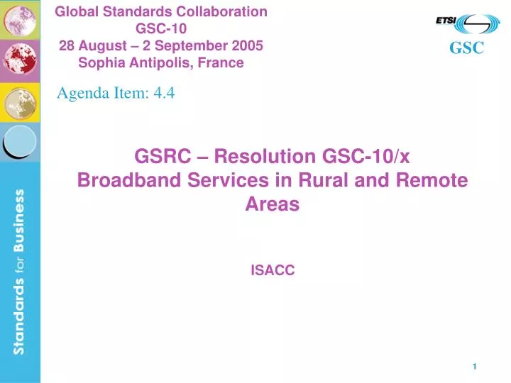 gsrc resolution gsc 10 x broadband services in rural and remote areas