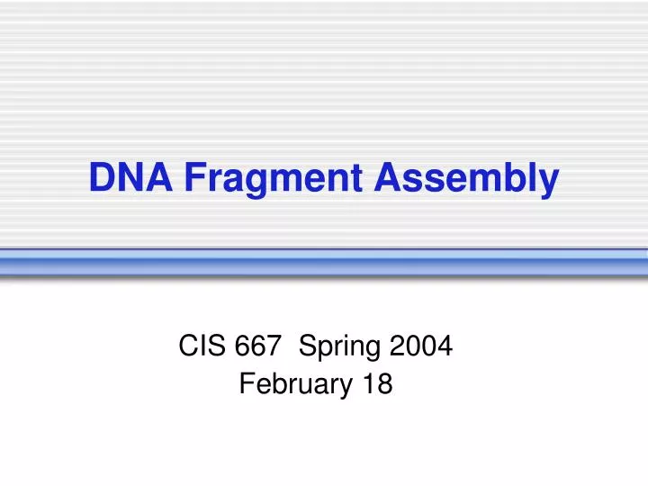 dna fragment assembly