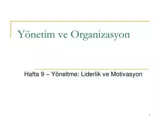 y netim ve organizasyon