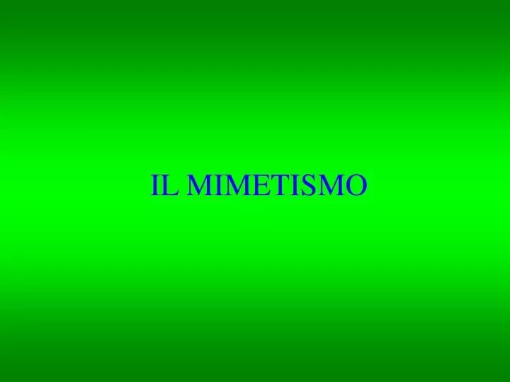 il mimetismo