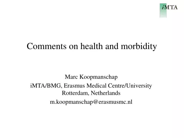 comments on health and morbidity