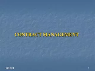 CONTRACT MANAGEMENT