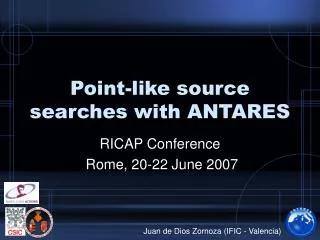 Point -like source searches with ANTARES