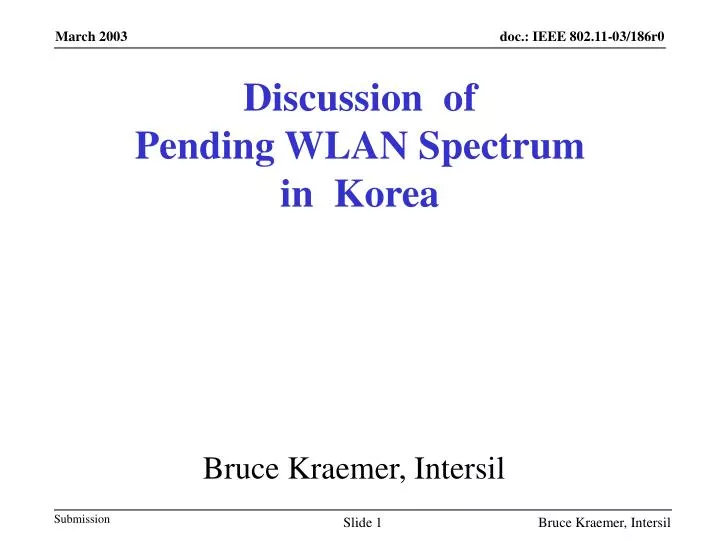discussion of pending wlan spectrum in korea