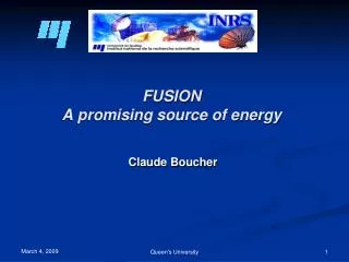 FUSION A promising source of energy