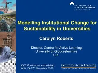 Modelling Institutional Change for Sustainability in Universities