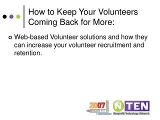 How to Keep Your Volunteers Coming Back for More: