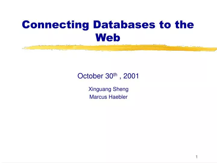 connecting databases to the web
