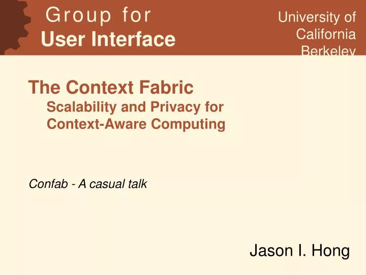 the context fabric scalability and privacy for context aware computing