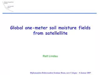 Global one-meter soil moisture fields from satellellite