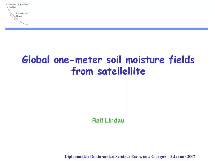 global one meter soil moisture fields from satellellite