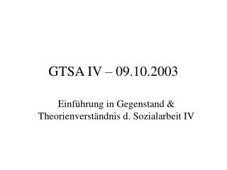 gtsa iv 09 10 2003