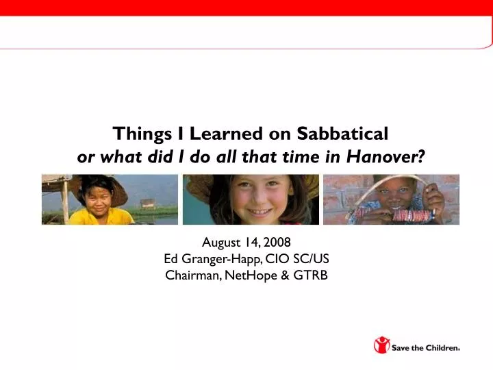 things i learned on sabbatical or what did i do all that time in hanover