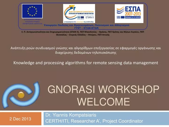 gnorasi workshop welcome