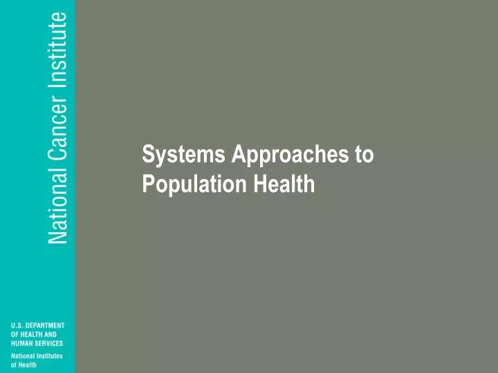 systems approaches to population health
